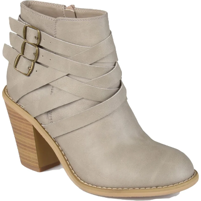 Evening Elegance Journee Collection Womens Strap Padded Insole Zip Up Booties