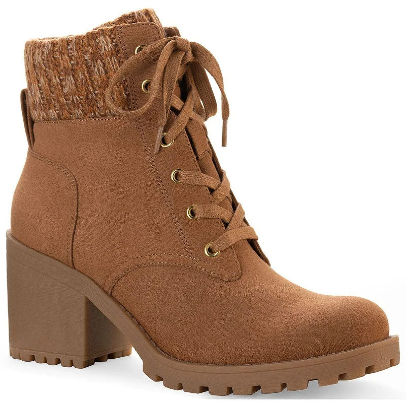 Fresh Fashion Discounts Sun + Stone Womens Romina Block Heel Combat & Lace-up Boots