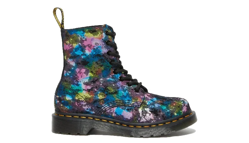 Urban Fashion Footwear 1460 Pascal Tutti Fruity Suede In Black Multi Suede