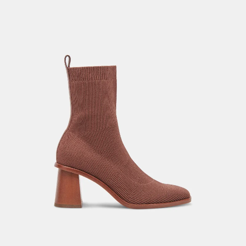 Comfortable Flats ALAYA BOOTIES BROWN KNIT