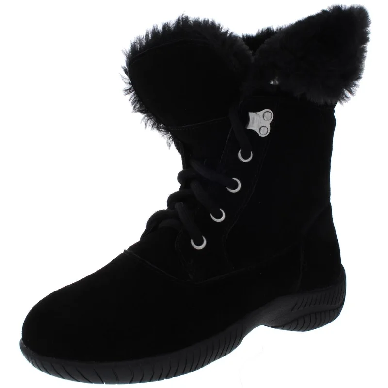 Women's Foot-Friendly Shoes Angiee Womens Faux Fur Lace Up Booties