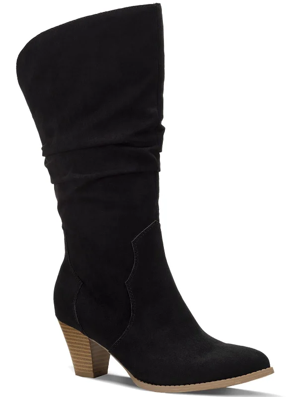 Soft Sole Shoes Discount Arlenee Womens Heeled Pointed Toe Mid-Calf Boots