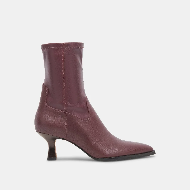 Fashionista Sale ARYA BOOTS WINE LEATHER