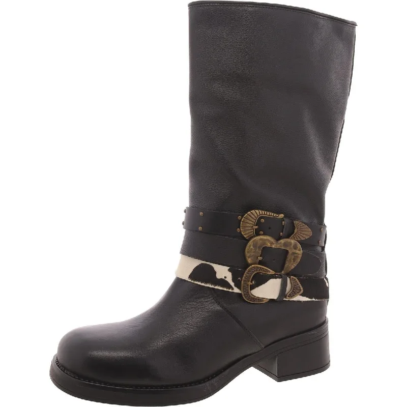 Exclusive Sale Axandra Womens Leather Pull On Mid-Calf Boots