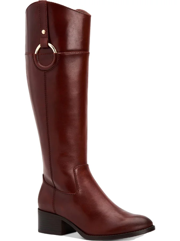 Holiday Glam Bexleyy Womens Leather Knee-Hgh Riding Boots