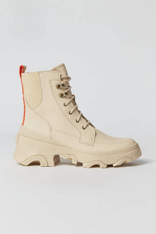 Chic Trends Unveiled Brex Lace-Up Boot In Bleached Ceramic