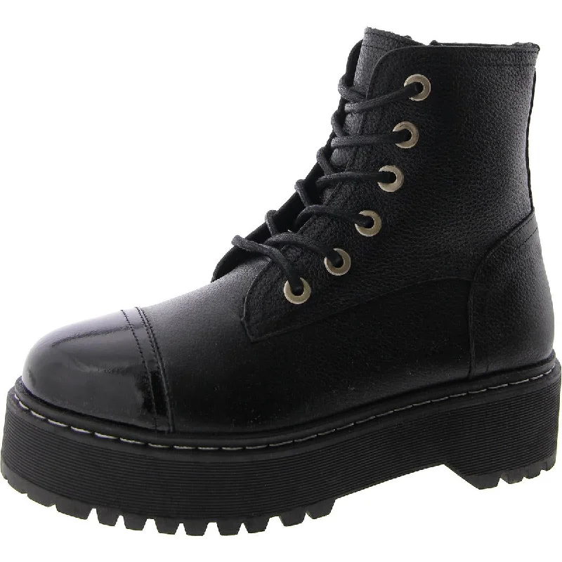 Smart Casual Shoes Sale Brody Womens Leather Lugged Sole Combat & Lace-Up Boots