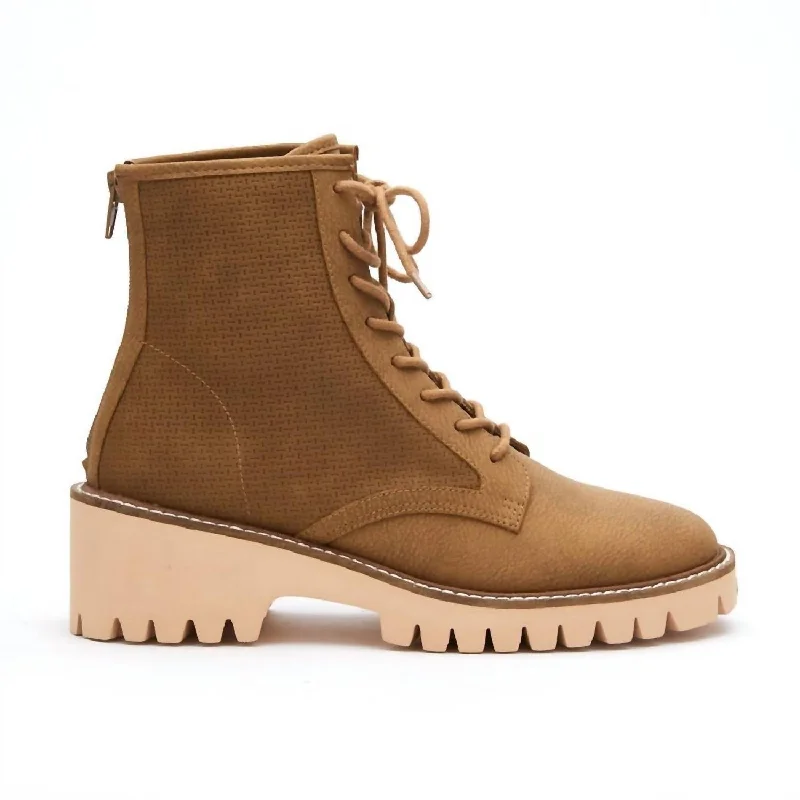 Weekend Exclusive Coconuts Miss Me Combat Boots In Tan