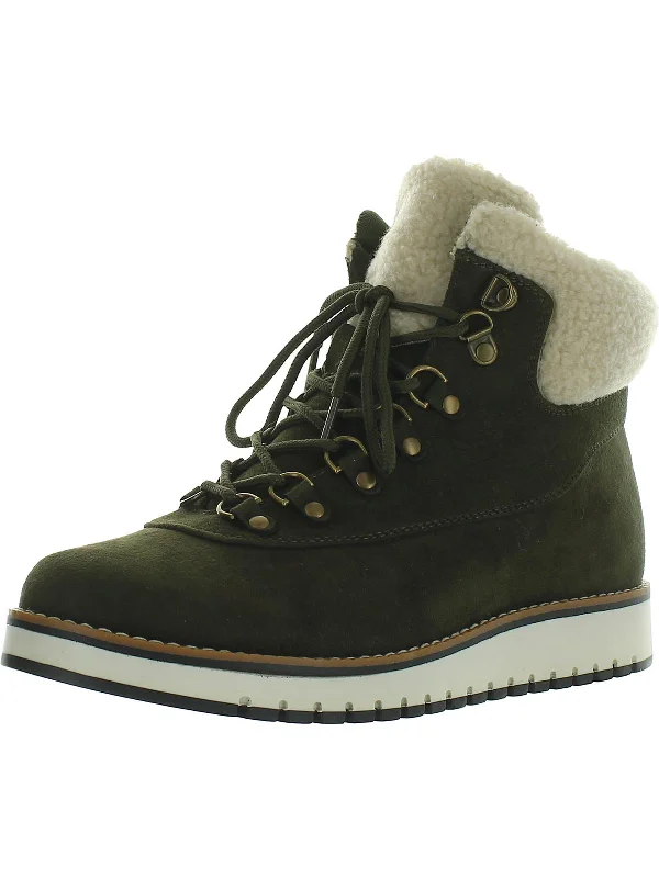 Chic And Edgy Cozy Womens Lined Winter Lace-Up Boot