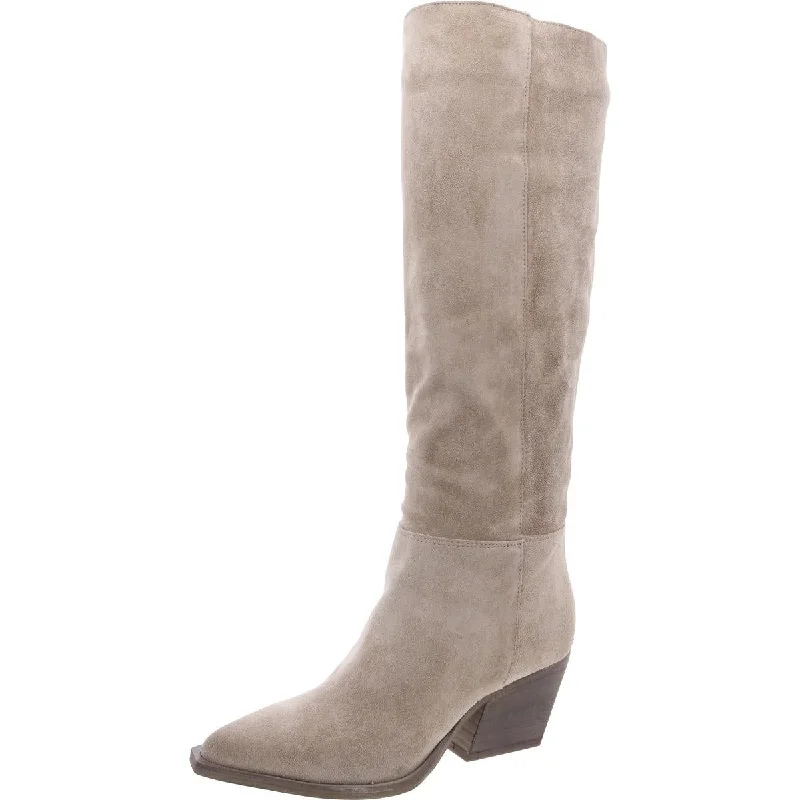 Trend Forward Threads Devina Womens Suede Pull On Knee-High Boots