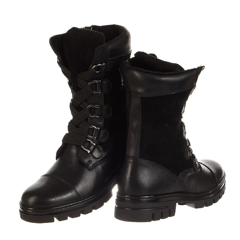 Women's Designer Boots Eric Michael Jane Combat Leather Boots - Women's