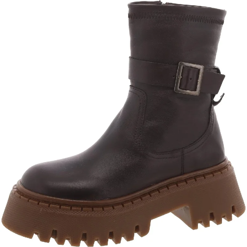 Trendy Outdoor Casual Shoes Everly Womens Lug Sole Ankle Boot Combat & Lace-Up Boots