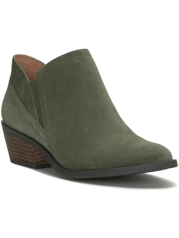 Modern Casual Shoes FIONAN Womens Leather Stacked Heel Chelsea Boots