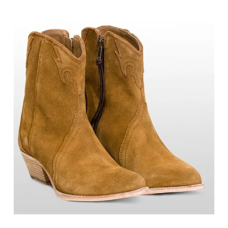 Hurry Before It's Gone Free People Women's New Frontier Suede Western Boot, Camel