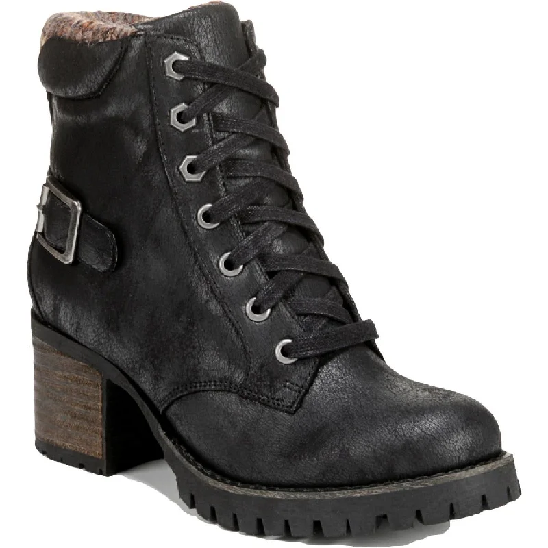 Soft Sole Casual Shoes Gibson    Womens Faux Leather Lugged Sole Combat & Lace-up Boots