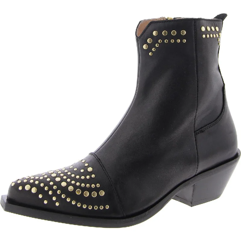 Chic & Cozy Collection Jamison Womens Leather Studded Ankle Boots