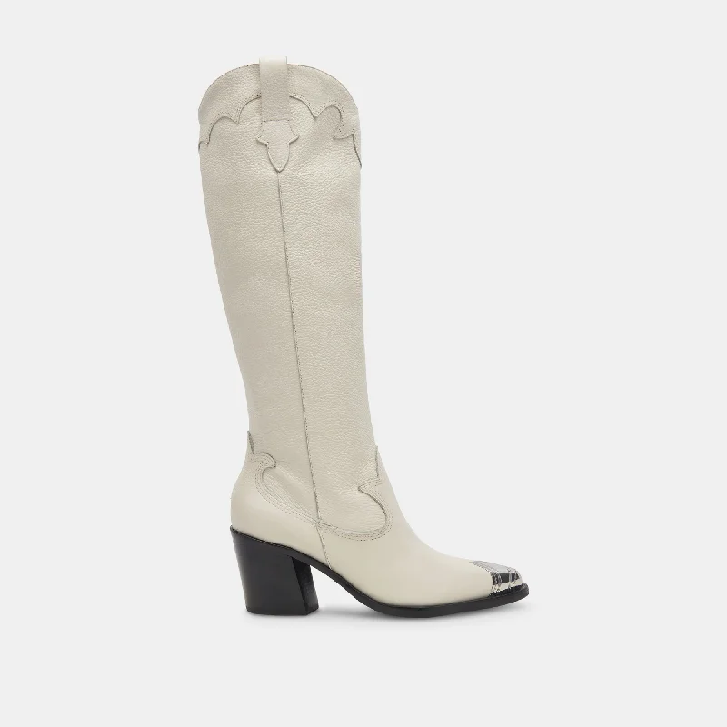 All-Day Comfort Shoes Sale KAMRYN BOOTS OFF WHITE LEATHER