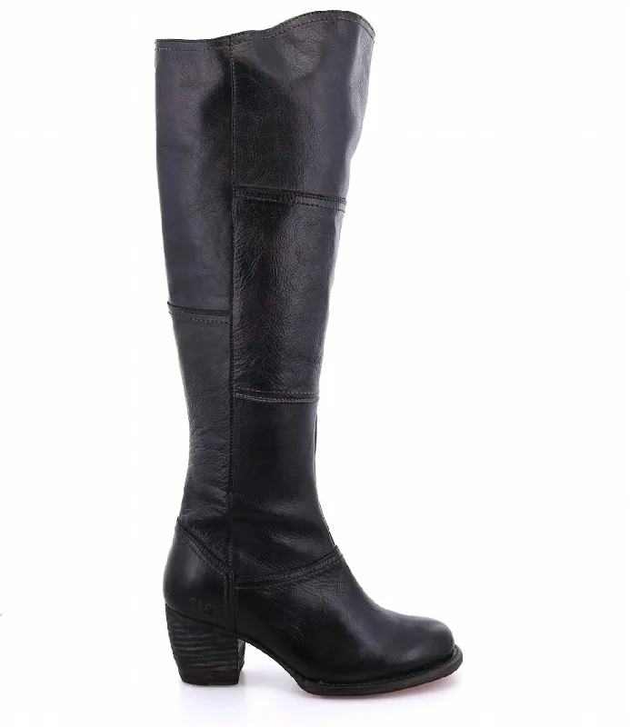 Valentine's Special Kennice Over Knee Boot In Black Rustic