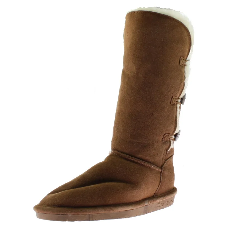 Breathable Flats Offers Lauren Womens Suede Mid-Calf Winter Boots