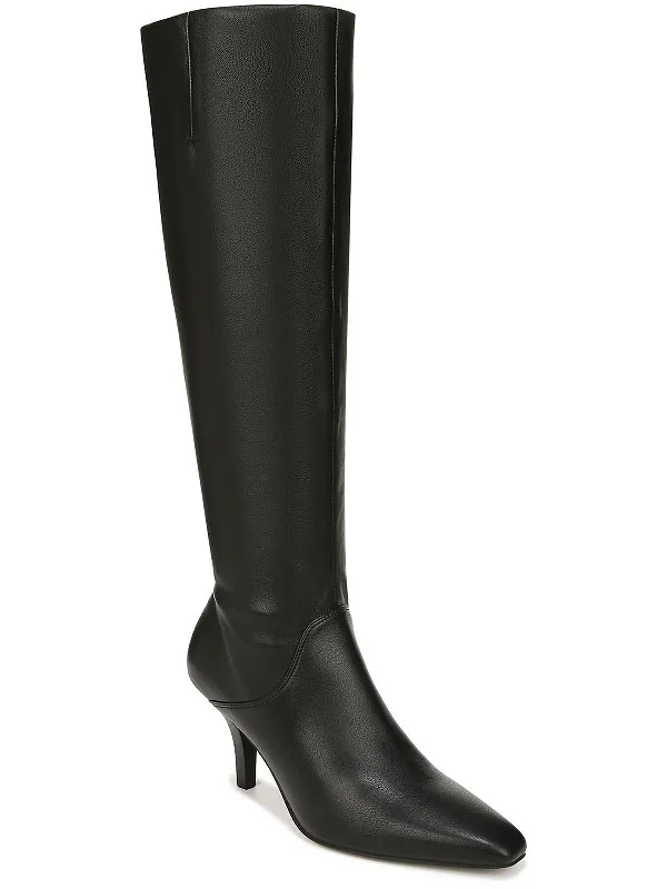 Bold Fashion Sales Lyla Womens Faux Leather Wide Calf Knee-High Boots