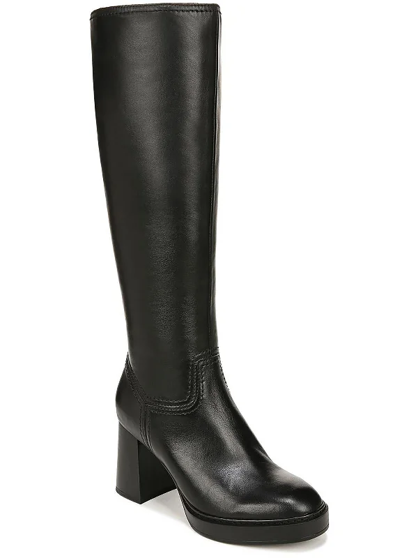 Flash Sale Starts Ona Womens Leather Wide Calf Knee-High Boots