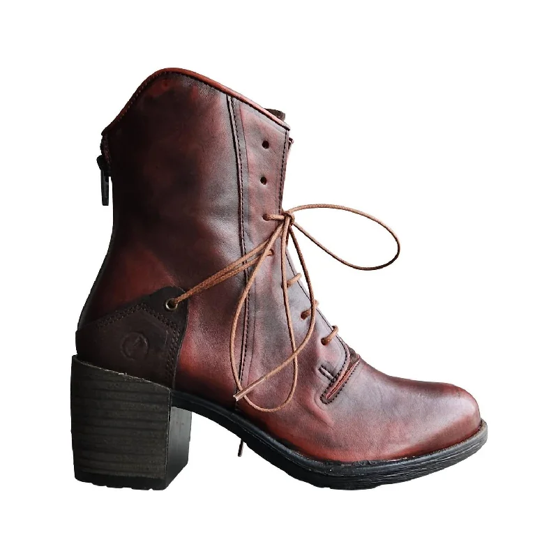 Must-Have Shoe Styles Prime Lace Up Boot In Red