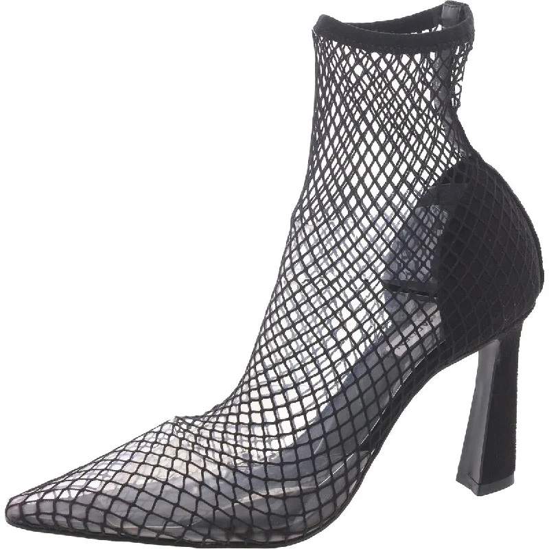 Durable Fashion Picks Salem Womens Fishnet Pointed Toe Ankle Boots