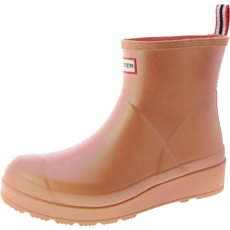 Valentine's Special Short Nebula Womens Iridescent Ankle Rain Boots