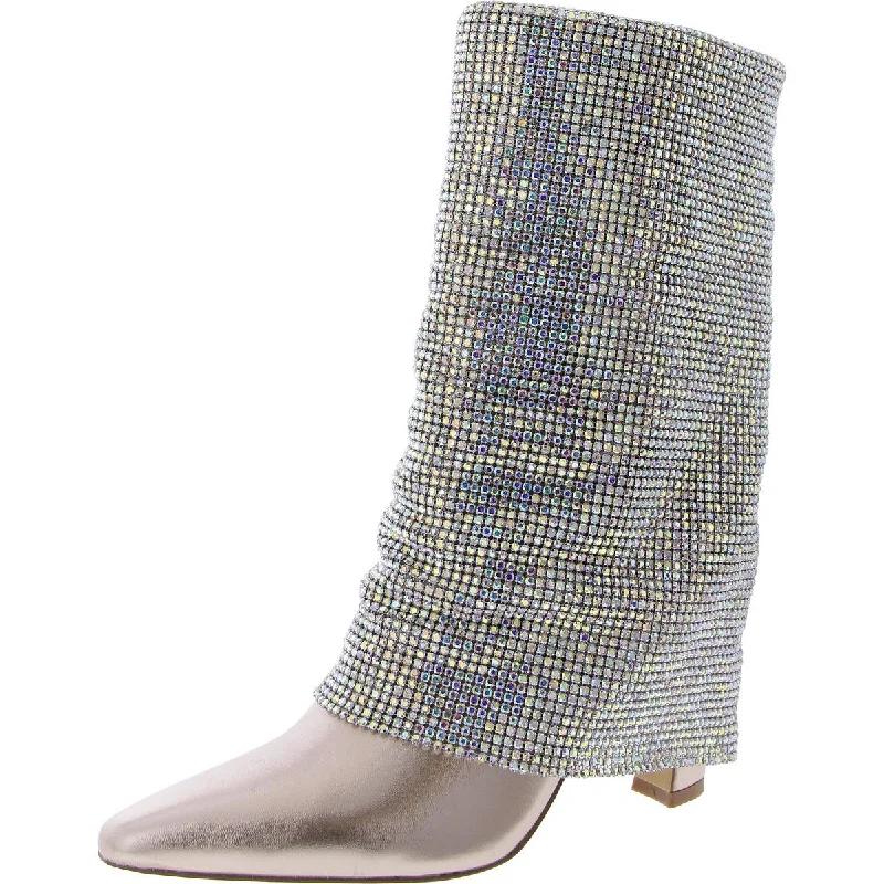 Modern Fashion Sale Sparkle Womens Rhinestone Pointed Toe Mid-Calf Boots