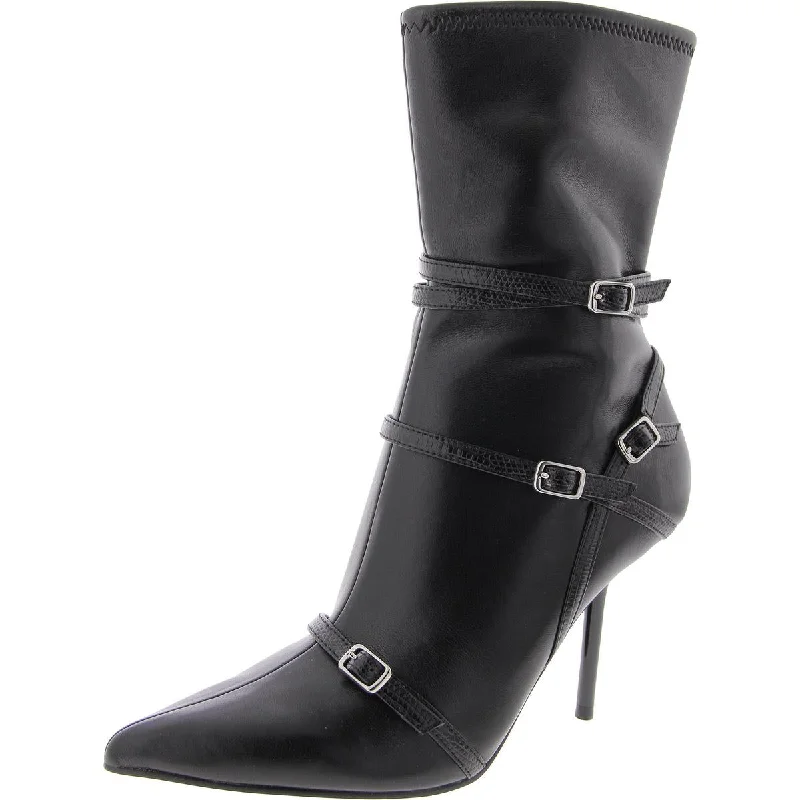 Trendy Footwear Sale Steele Womens Faux Leather Pointed Toe Mid-Calf Boots