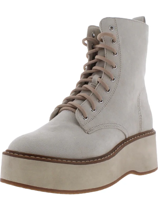 Crazy Discounts, Hurry Up Stormyy Womens Faux Suede Lace-Up Wedge Boots