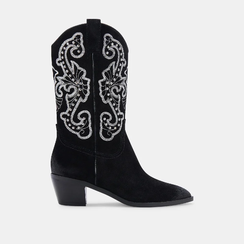 Shop Sale Items SULA BOOTS BLACK SUEDE