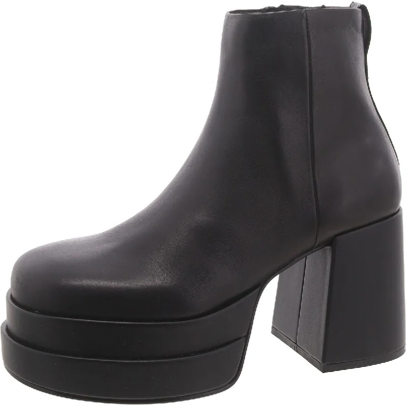 The Latest Trends Viper Womens Leather Block Heel Ankle Boots