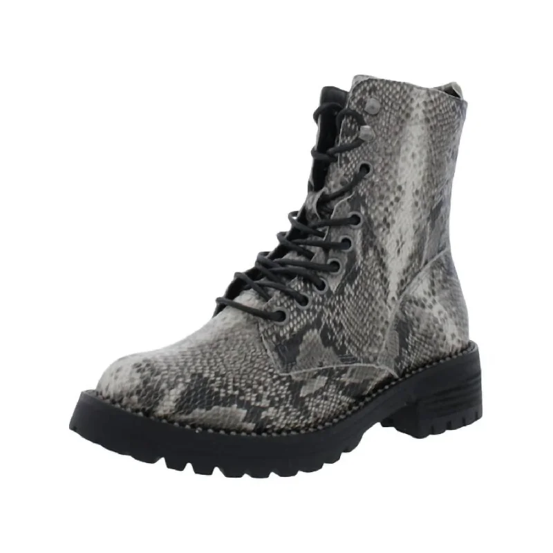 Must-Have Boots Sale Women's Conquest Combat Boot In White/black Snake