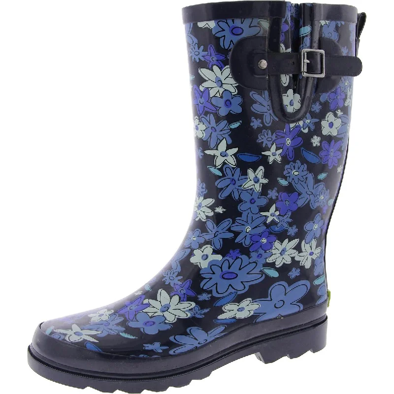 Trendy Threads Womens Floral Pull On Rain Boots