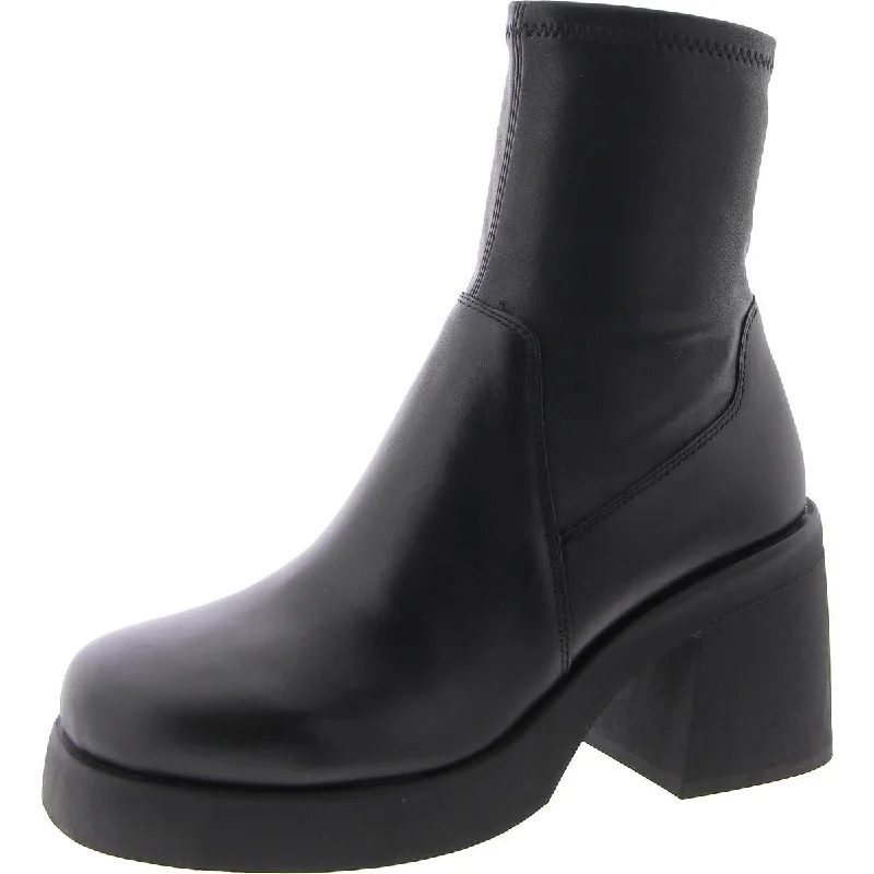 Dive Into Trendy Styles Zeldie  Womens Leather Solid Mid-Calf Boots