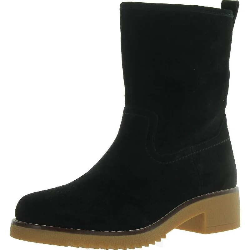 Contemporary Chic Promotions Clarks Womens Eden Mid Hi Suede Round Toe Mid-Calf Boots