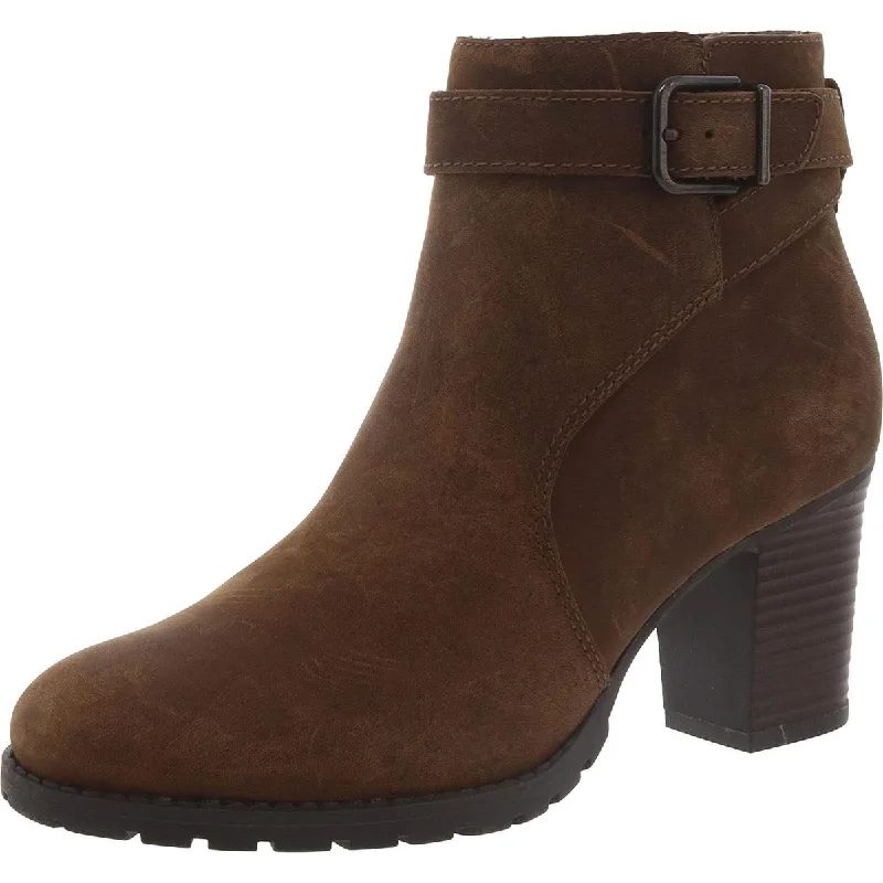 Gift Ideas Clarks Womens Haldon Strap Leather Block Heel Ankle Boots