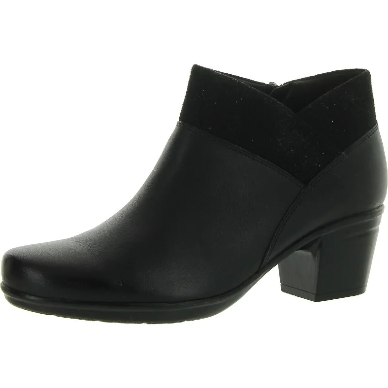 Sporty Fashion Offers Clarks Womens Leather Zipper Booties