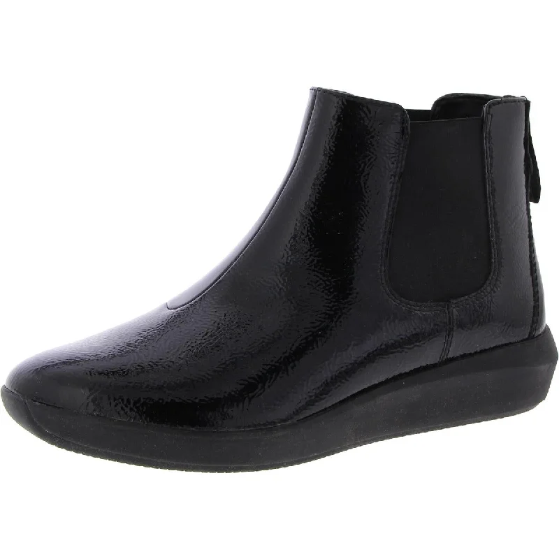 Huge Discounts This Week Clarks Womens Tawnia Mid Patent Pull On Ankle Boots