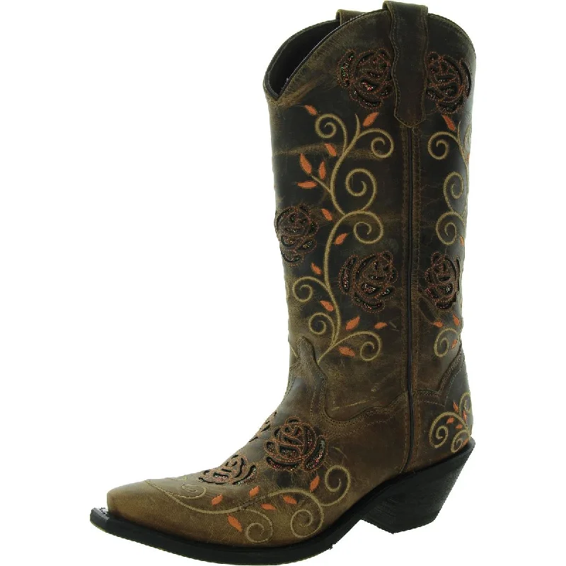 Vintage-Inspired Style Offers Laredo Womens Leather Pull on Cowboy, Western Boots