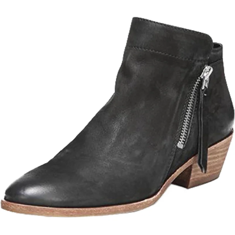 Unleash Your Fashion Sam Edelman Womens Packer Double Zipper Almond Toe Ankle Boots