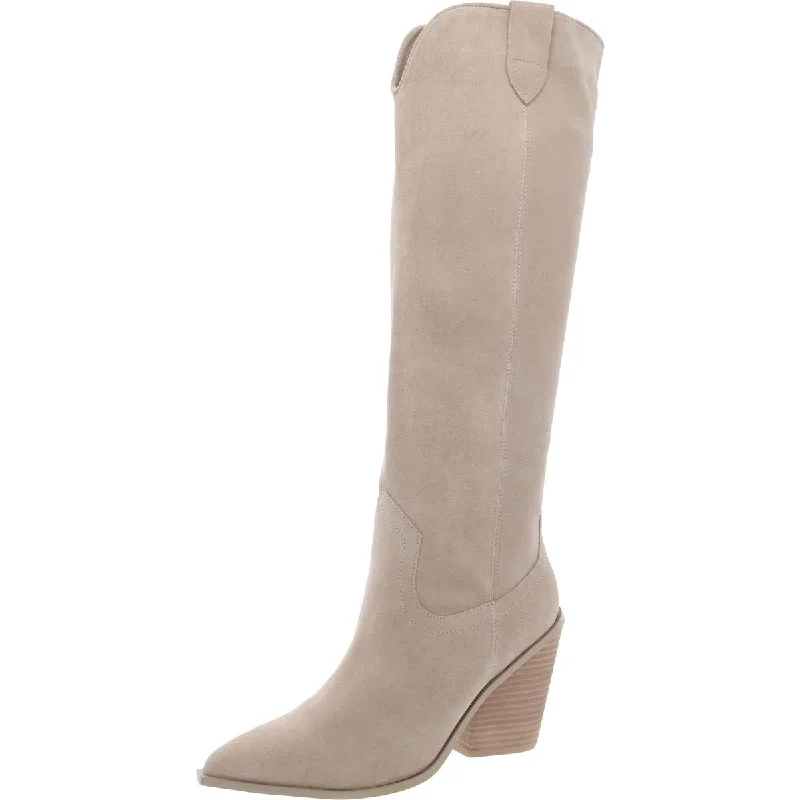 Fashion-Forward Steve Madden Womens Brondy Suede Pull On Knee-High Boots