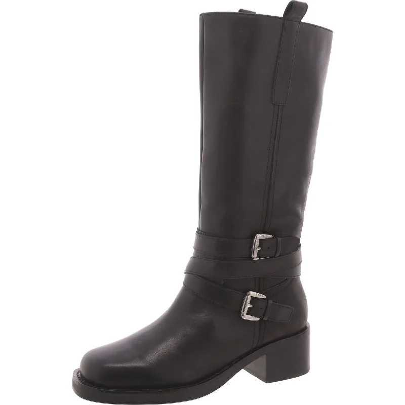 Valentine's Special Steve Madden Womens Calin Leather Block Heel Knee-High Boots