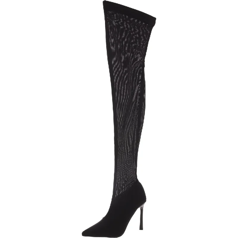 Enjoy Discount Steve Madden Womens Evie Sheer Pointed Toe Over-The-Knee Boots