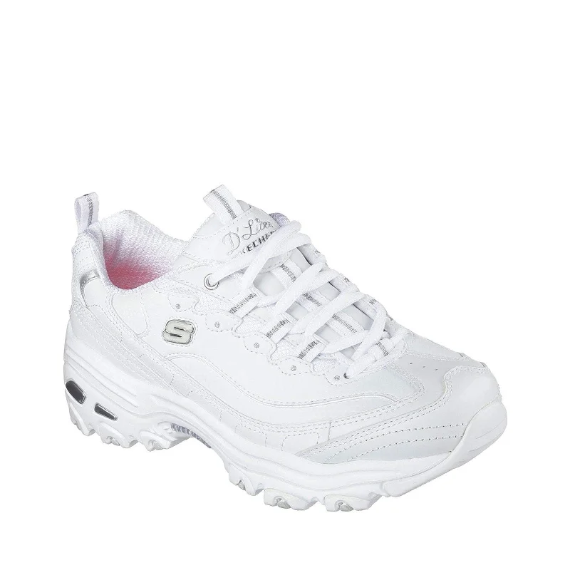 Must-Have Style Discounts Skechers womens D'lites Fresh Start Memory Foam Lace-up Fashion Sneaker, White