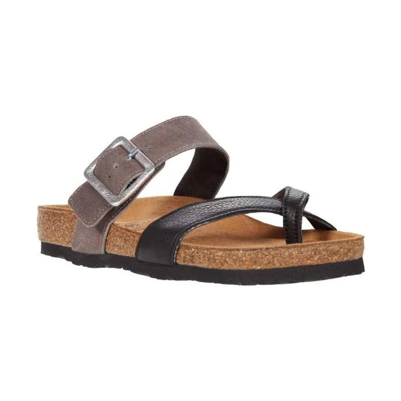 Classic Chic Deals Naot Women's Fresno Sandal - Black Leather/ Taupe Gray Suede