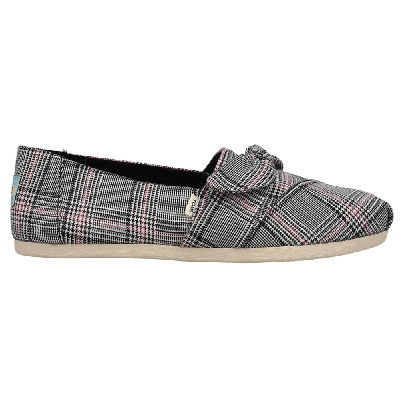 Crazy Price Slashing Alpargata Bow Plaid Tie Slip On Flats