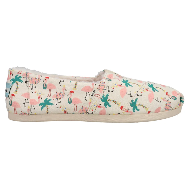 Seize Bargains Alpargata Cozy Holiday Flamingos Graphic Slip On Flats