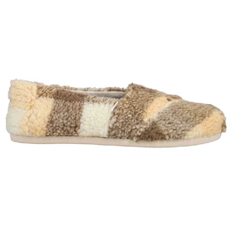 Minimalist Casual Shoes Alpargata Fuzzy Plaid Slip On Flats